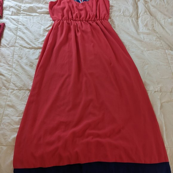 Takara Maxi Dress Pink and Blue - Picture 1 of 6